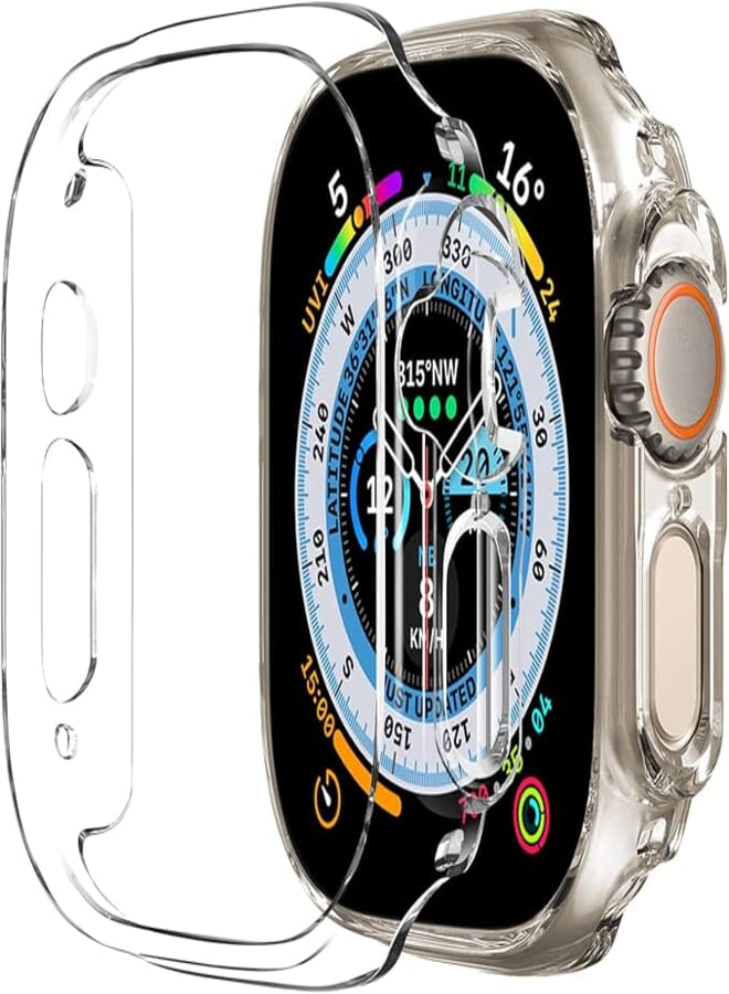 Smiling 2 Pack Bumper Case Compatible with Apple Watch Ultra 2 49mm/Ultra 49mm, Hard PC Bumper Case All-Around Edge Shockproof Protective Cover Frame [NO Screen Protector]- Clear